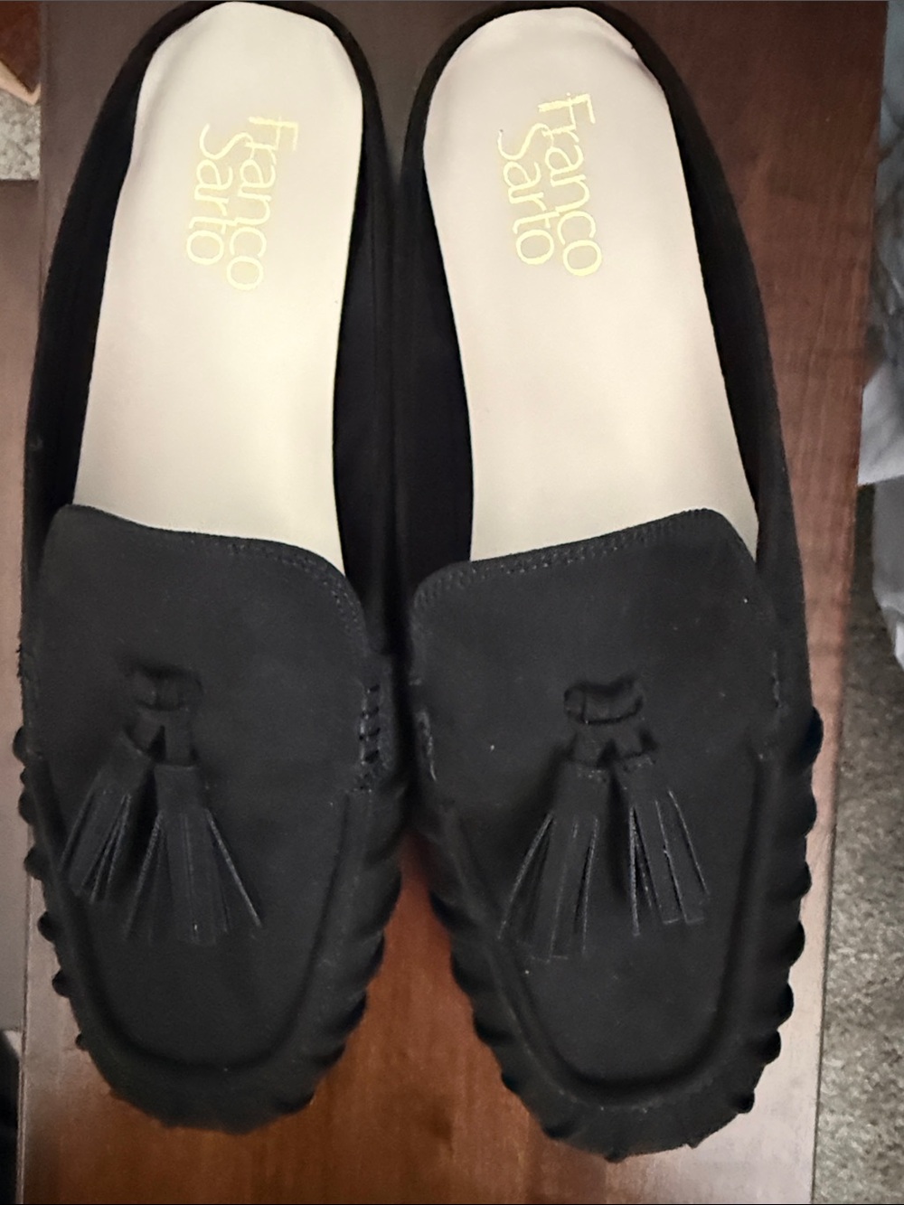 Franco Sarto Black Tassel Driving Loafers NWT